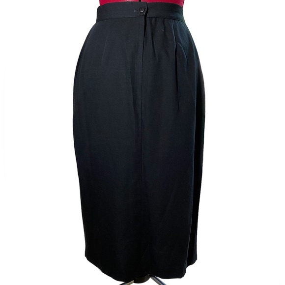 Vintage Worthington Petite Black Side Button Maxi Long Career Skirt Size 8 - Picture 4 of 7